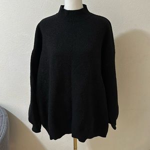 Black Turtle Neck Baggy Long Sweater